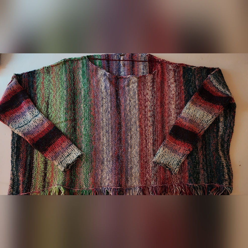 Knitted poncho sweater